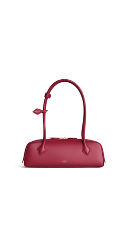 ALAÏA СУМКА LE TECKEL ИЗ ТЕЛЯЧЬЕЙ КОЖИ, ГРАНАТОВЫЙ