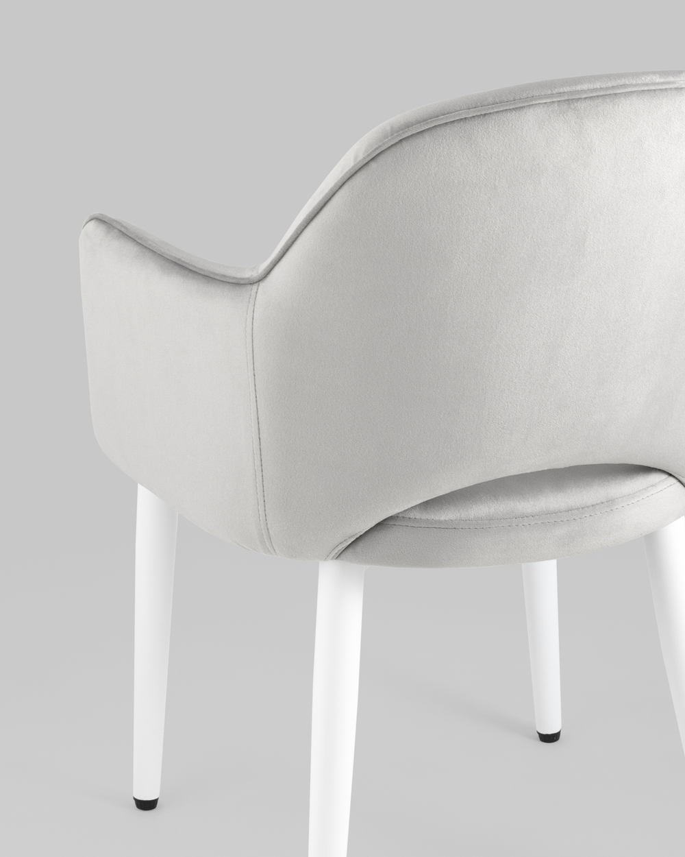 Стул Венера велюр серый ножки белые