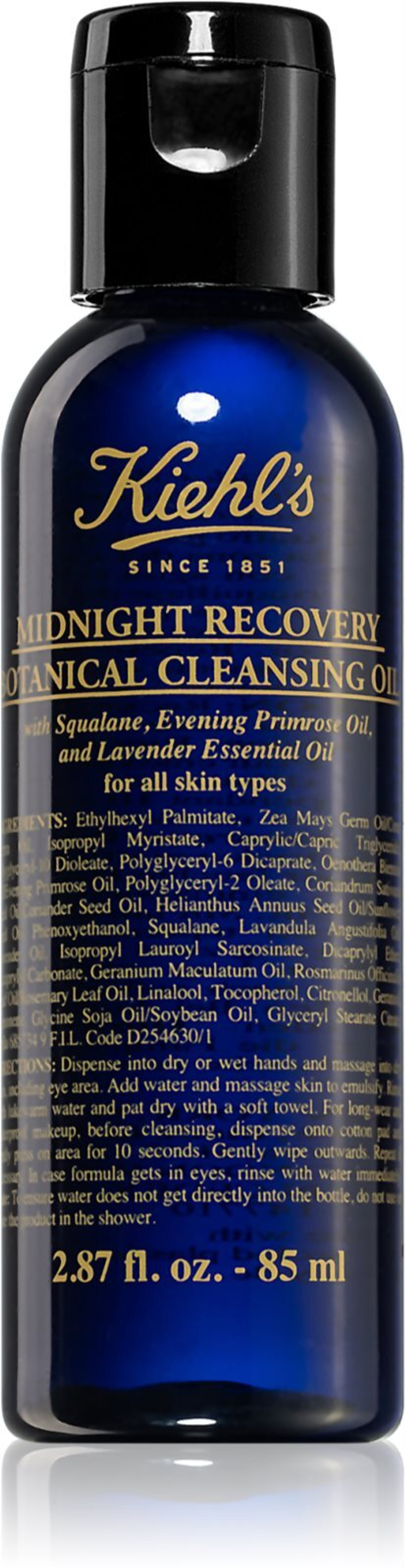 Kiehl's Midnight Recovery Botanical Cleansing Oil - масло для снятия макияжа для всех типов кожи, включая чувствительную. /   85  ml  / GTIN 3605971770357