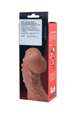 Насадка на фаллос с отверстием для мошонки Cock Sleeve 002 Size L - 17,6 см. (Цвет: телесный)