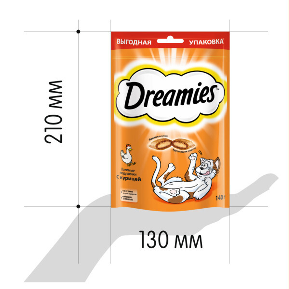 Лакомство с курицей для кошек Dreamies, 140г