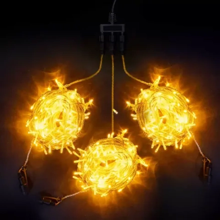 Комплект гирлянды на деревья с контроллером 60 м., 3 луча по 20 м, 600 LED ламп желтого цвета, Beauty Led (KDD600C-10-1Y)