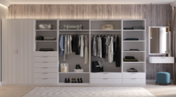 Шкаф для одежды 2 дверный, стеллаж Париж, белый