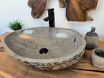 Раковина из речного камня RS-65797 60х40х15 из натурального камня