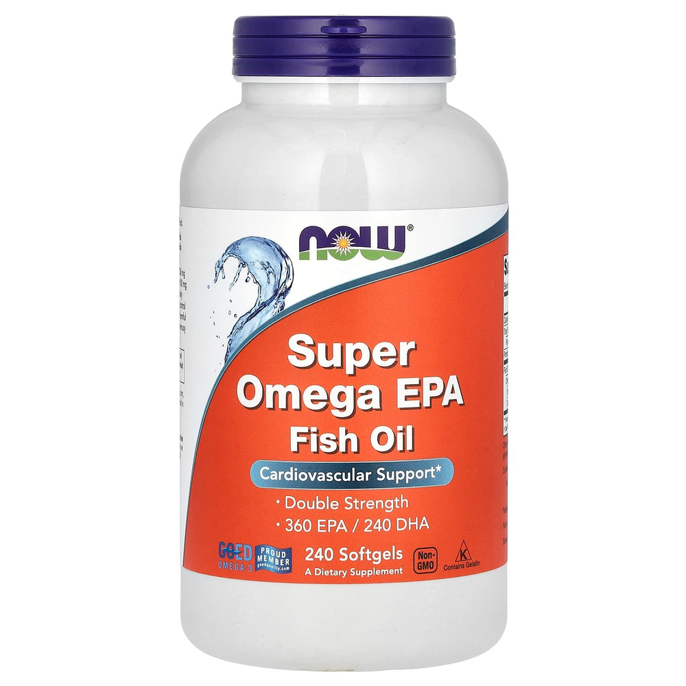 NOW Foods, рыбий жир Super Omega с ЭПК, 240 мягких таблеток (1000 мг на капсулу)