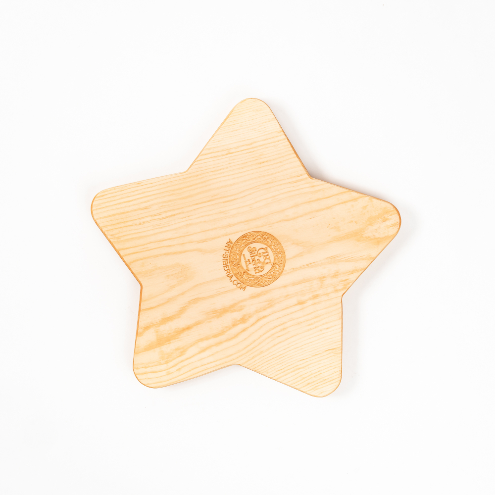 Менажница деревянная из сибирского кедра для подачи блюд и закусок с гравировкой "ДУМАЙ О ХОРОШЕМ". MG97