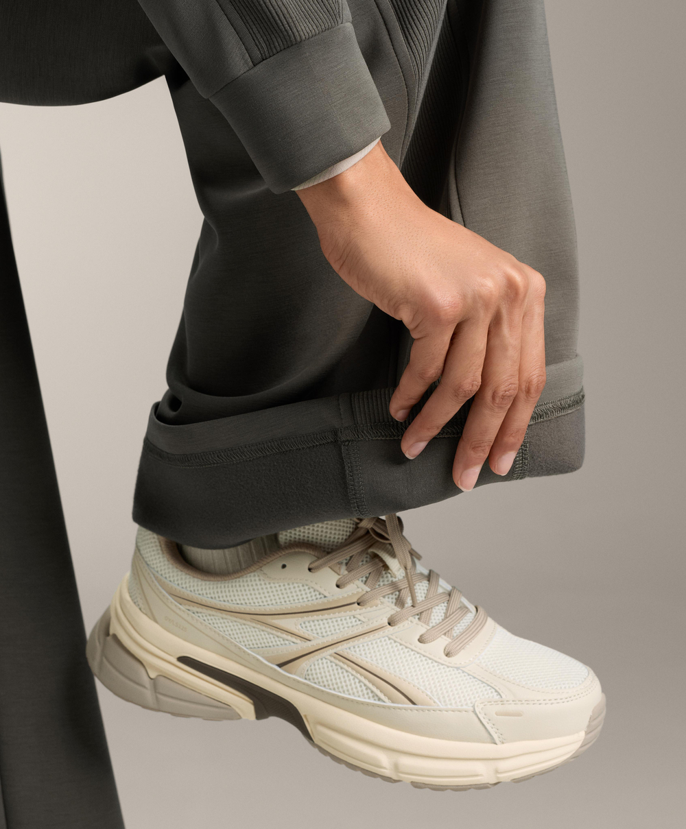 OYSHO Широкие прямые брюки с ребристой отделкой по бокам и ворсистым модалом, угольный