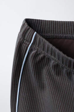 ZARA БРЮКИ FLARE В РУБЧИК С МОДАЛОМ, ШОКОЛАДНЫЙ