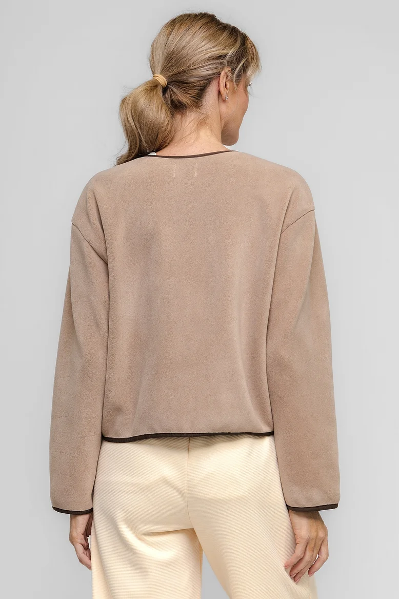 Куртка укороченная, из джерси, женская