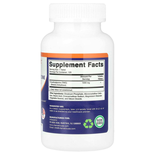 Vitamatic, TMG, 1000 мг, 120 таблеток