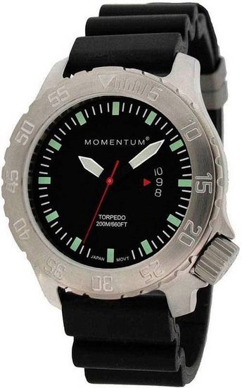 Канадские часы Momentum TORPEDO BLACK сапфир 1M-DV74BS1B