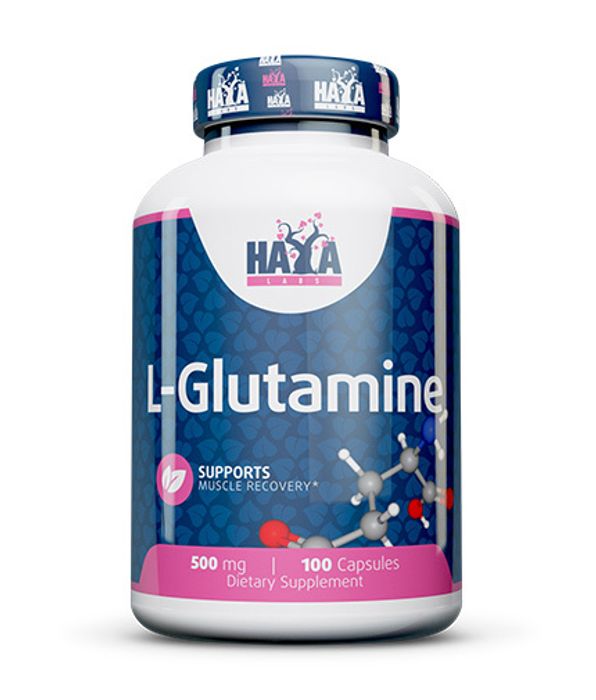 L-Глутамин 500 мг, L-Glutamine 500 mg, Haya Labs, 100 капсул