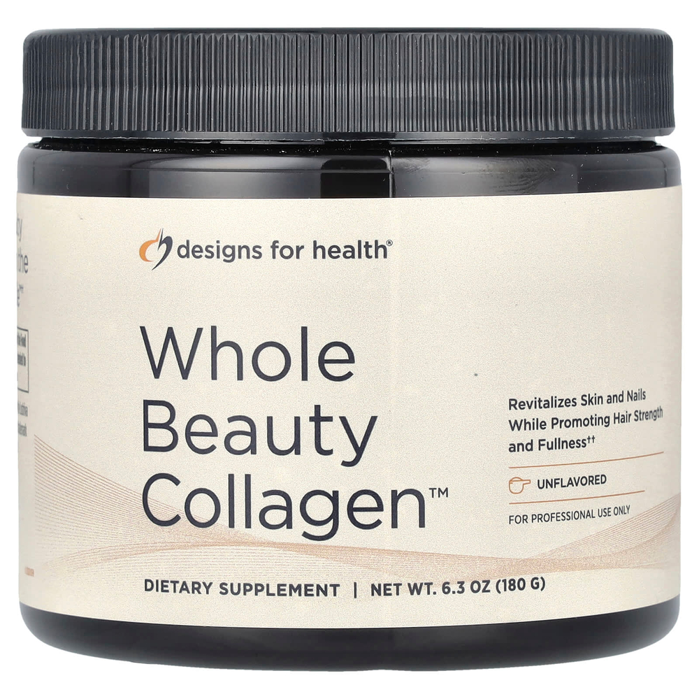 Designs For Health, Whole Beauty Collagen™, коллаген без добавок, 180 г (6,3 унции)