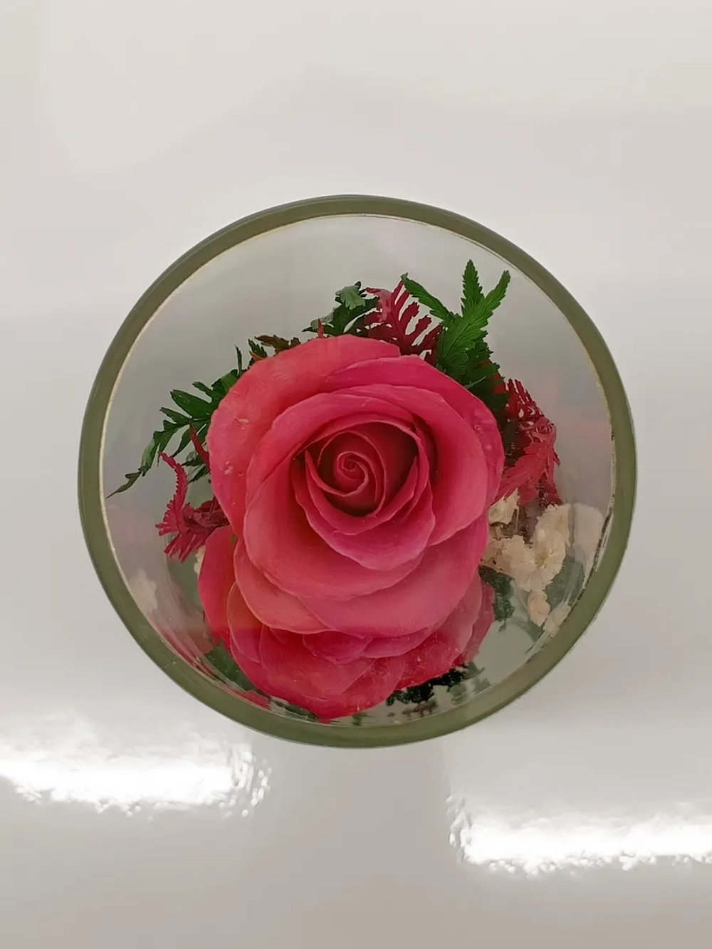 натуральные кустовые розы в стекле, вакуум*