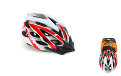 Шлем вело TRIX кросс-кантри 25 отверстий регулировка обхвата M 57-58см In Mold красно-белый