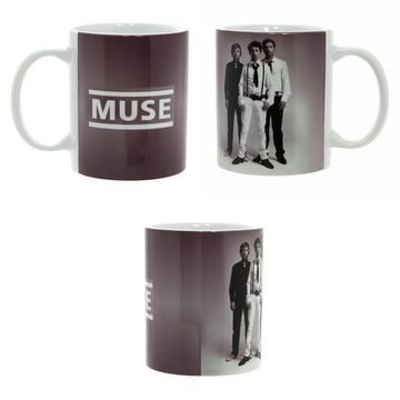 Кружка Muse надпись / группа на белом фоне (133)