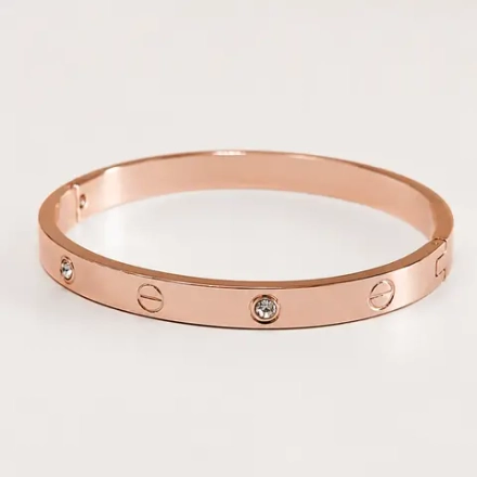 Жесткий браслет «Love Crystal» Rose Gold