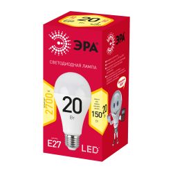 Лампа светодиодная ЭРА RED LINE LED A65-20W-827-E27 R 20Вт груша теплый белый свет Е27 | Лампы cветодиодные Груша (A)