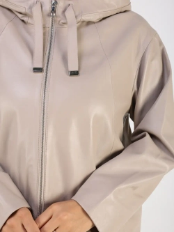 Кожаная куртка демисезонная с капюшоном