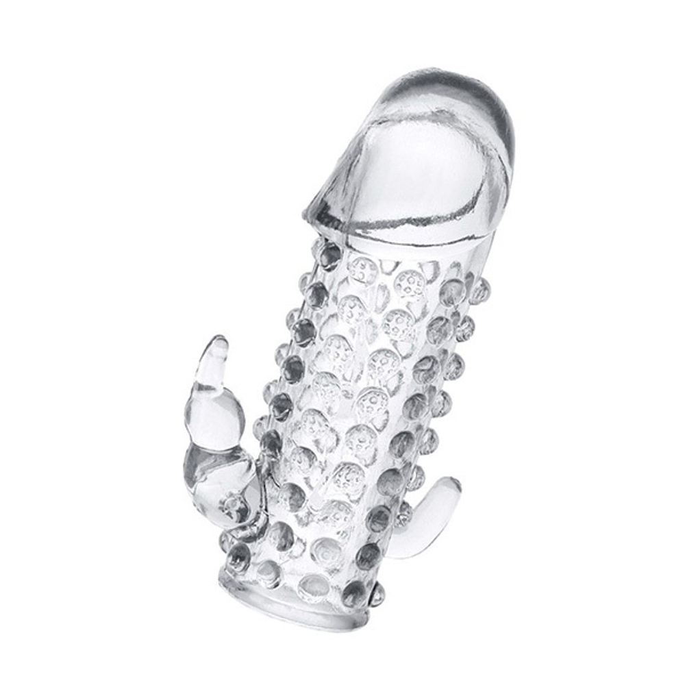 Гелевая прозрачная насадка 13см с 2 отростками ToyFa Basic 818018-1