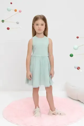 платье  для девочки  КР 5868/голубая дымка к465