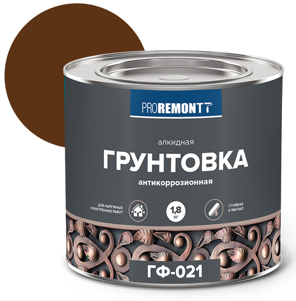 Грунтовка ГФ-021 Proremontt  красно-коричневый 1,8 кг