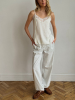 Топ с кружевом для бер. и кор., Кремовый