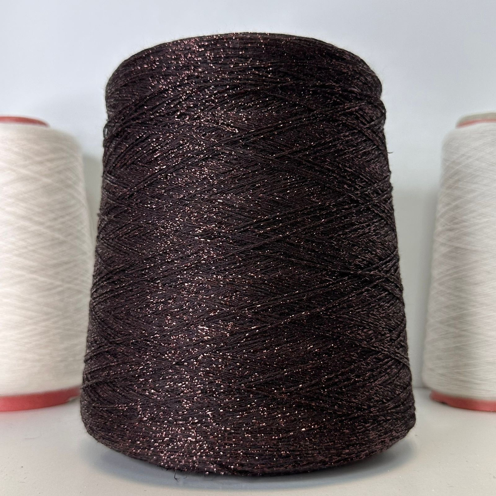 FORNITORE - Torcitura di Domaso; 80% вискоза, 20% люрекс; шнурок; 400м/100гр; col.8Е2, цвет: темно-коричневый