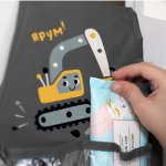 Набор для детского сада: кармашек, коврик, наклейки. Экскаватор