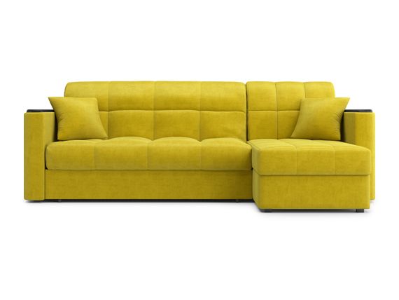 Диван угловой с оттоманкой Неаполь 1,2 - Velutto 28 оливковый/накладка венге