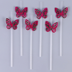 Трубочки для коктейля в асс., набор 6 шт.