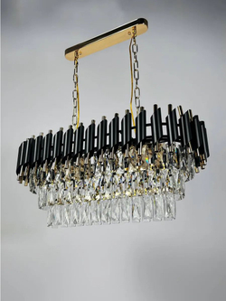 Люстра подвесная Lanbos, 8 ламп Е14, до 320 Вт, до 25 кв м, черная с золотом