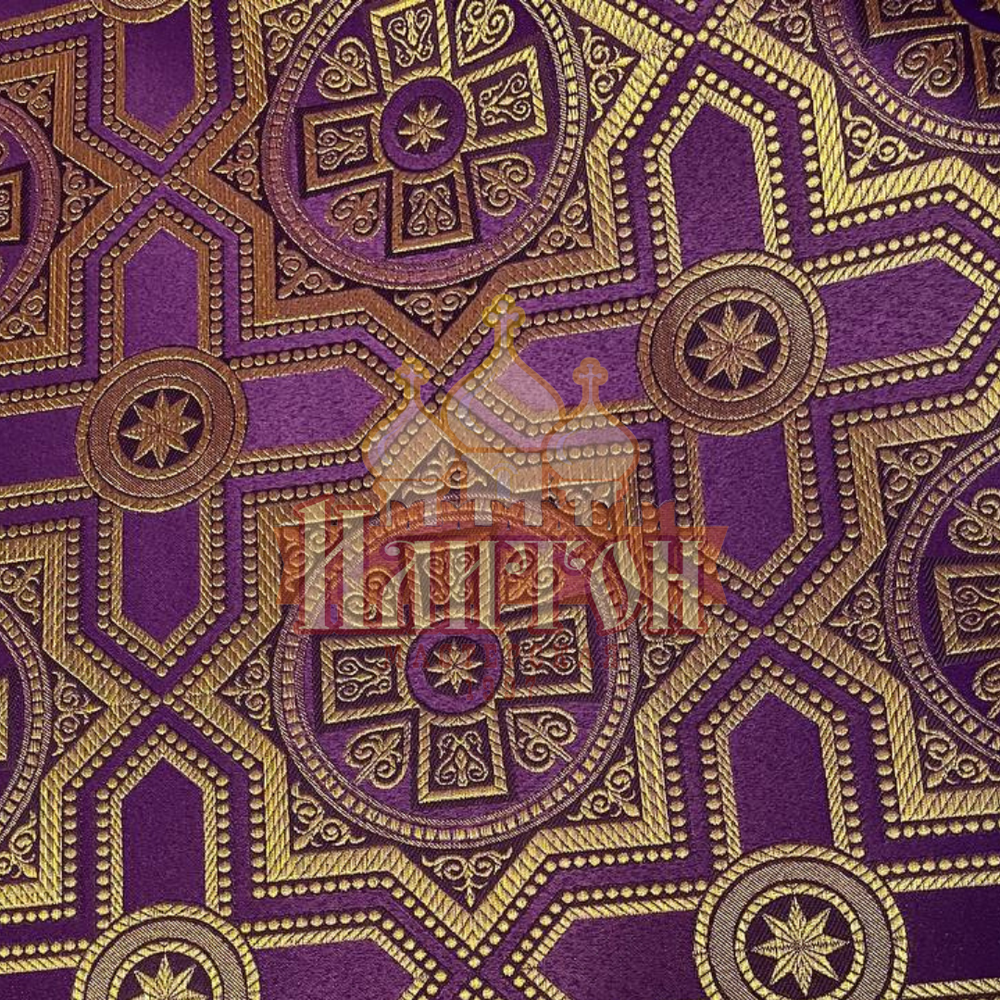 Шёлк "Невский" фиолетовый с золотом