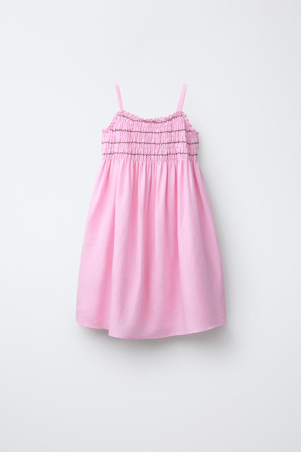 ZARA ПЛАТЬЕ ИЗ ЛЬНА С ЖАТКОЙ, РОЗОВЫЙ