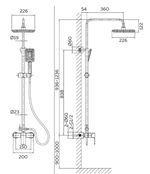 Душевая система AltroBagno Lamberto 030103 MB