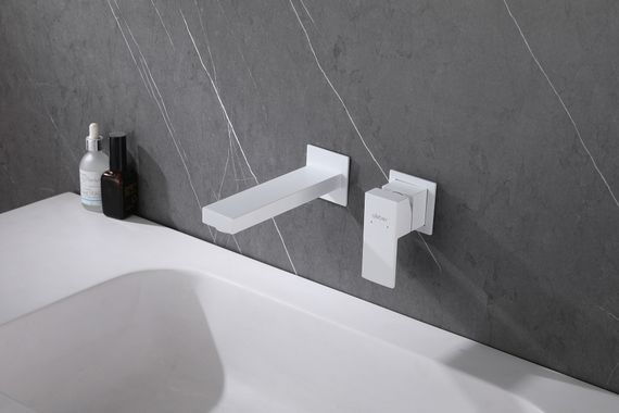 Смеситель ABBER Daheim AF8212W для раковины скрытого монтажа, белый матовый