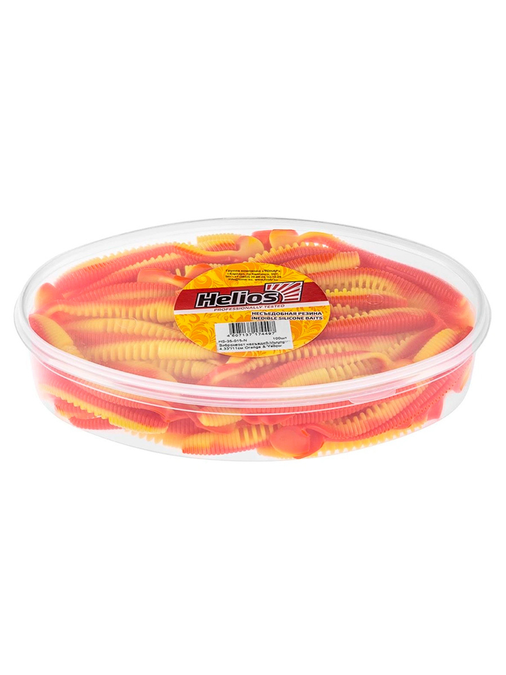 Виброхвост несъедобный Helios Varuna 4,33"/11см Electric green 100шт. (HS-35-007-N)