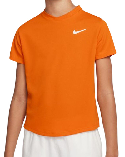 Футболка для мальчика теннисная Nike Court Dri-Fit Victory SS Top B - magma orange/magma orange/white