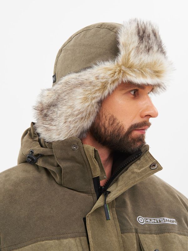 Шапка ушанка зимняя Канада ткань Finlandia цвет Хаки