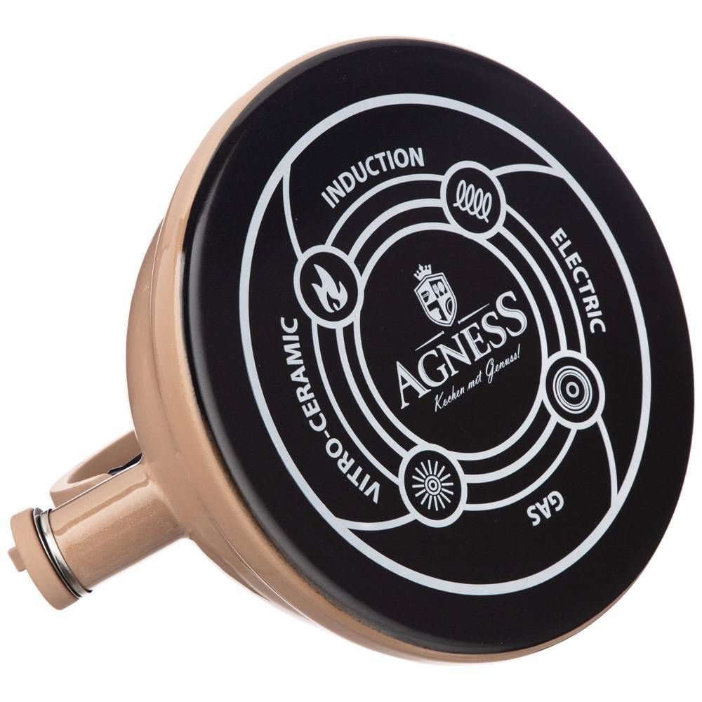 ЧАЙНИК ЭМАЛИРОВАННЫЙ СО СВИСТОКОМ С ЭФФЕКТОМ МЕТАЛЛИК СЕРИЯ "DELUXE" ЦВ:КОФЕЙНЫЙ 2,5 Л. 21Х23 СМ