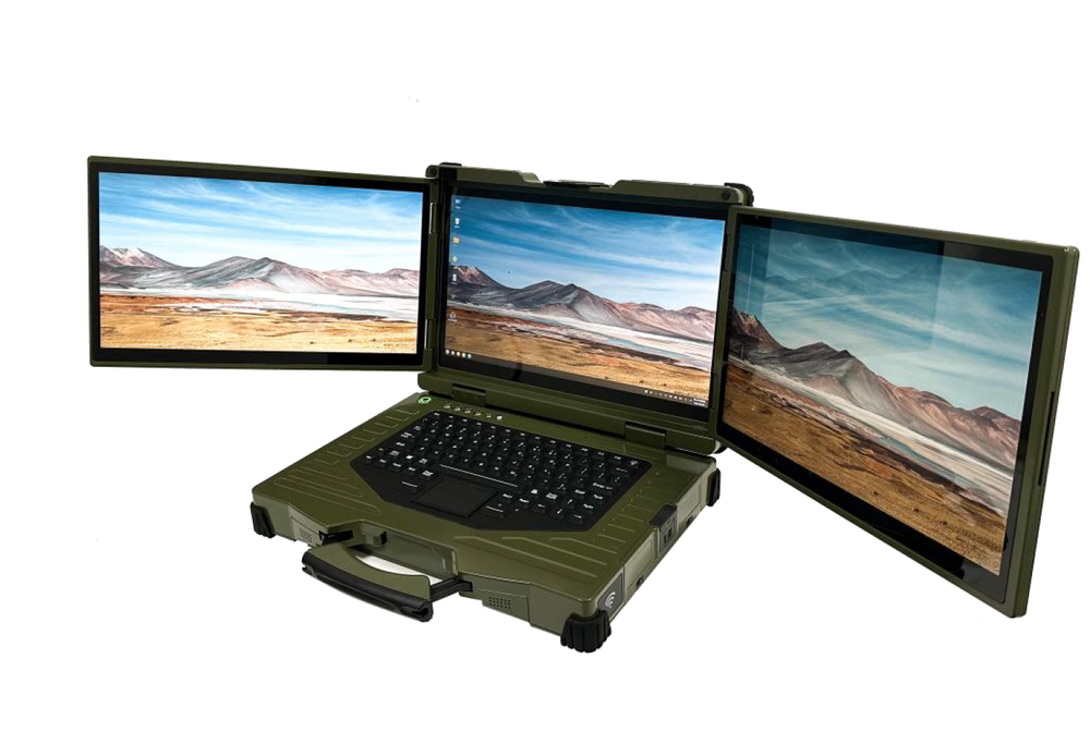 17.3-дюймовый защищённый ноутбук с тремя антибликовыми экранами и джойстиком