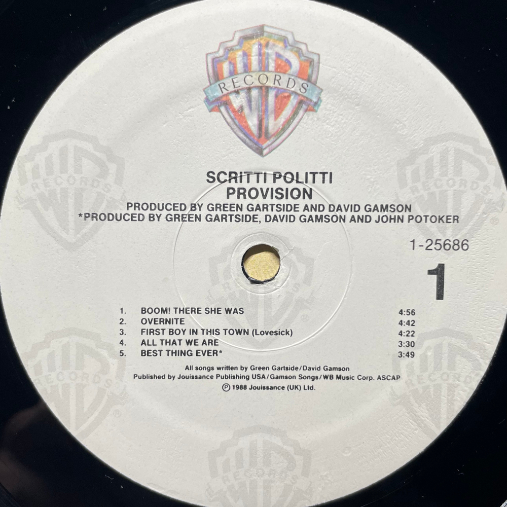 Scritti Politti ‎– Provision (США 1988г.)