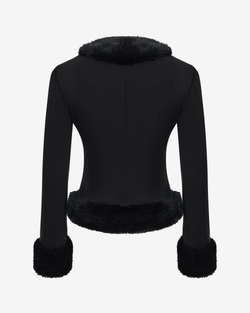 Жакет из костюмной ткани с мехом