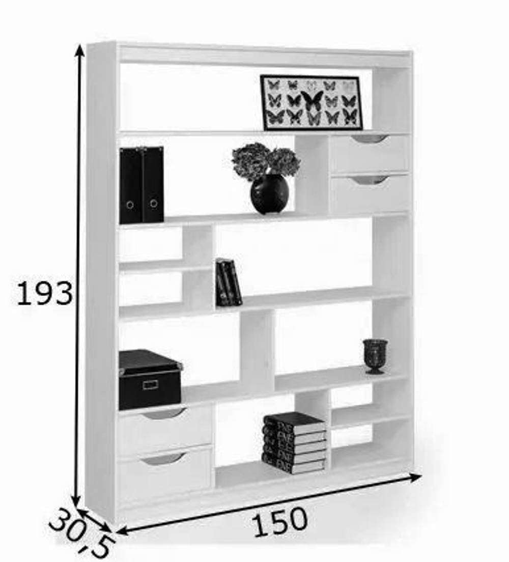 Стеллаж Расмус деревянный серый