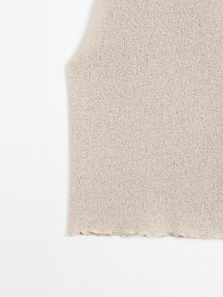 Massimo Dutti Топ из рельефного трикотажа с горловиной халтер, дымчатый