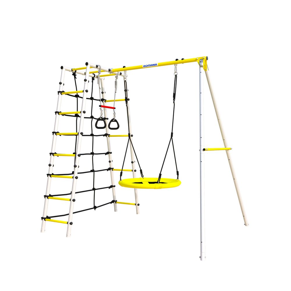 Дачный комплекс &amp;quot;Romana D1&amp;quot; + ГНЕЗДО качели 103.31.06 (белый/желтый)
