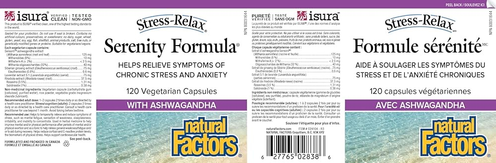Natural Factors, Stress-Relax®, добавка для поддержки надпочечников, 60 вегетарианских капсул