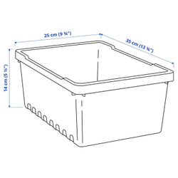 IKEA UPPSNOFSAD  (ИКЕА УППСНОФСАД)  -  Контейнер, черный, 35x25x14 см/9 л