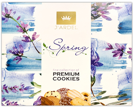 Ассорти бисквитного печенья J’Ardel Цветы (голубой дизайн) картон 420г