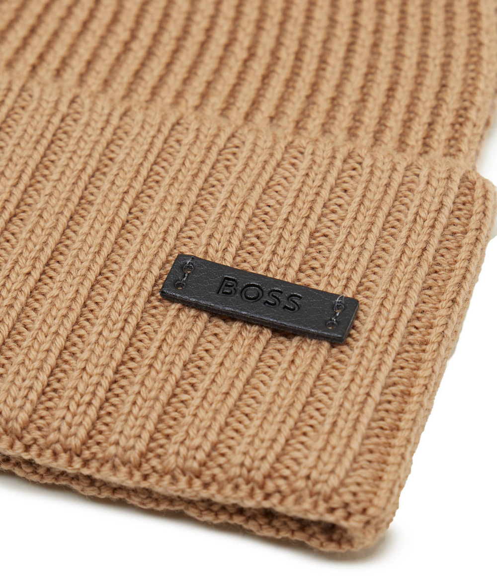 Хлопковая шапка Fati BOSS BLACK - бежевый(50495306)